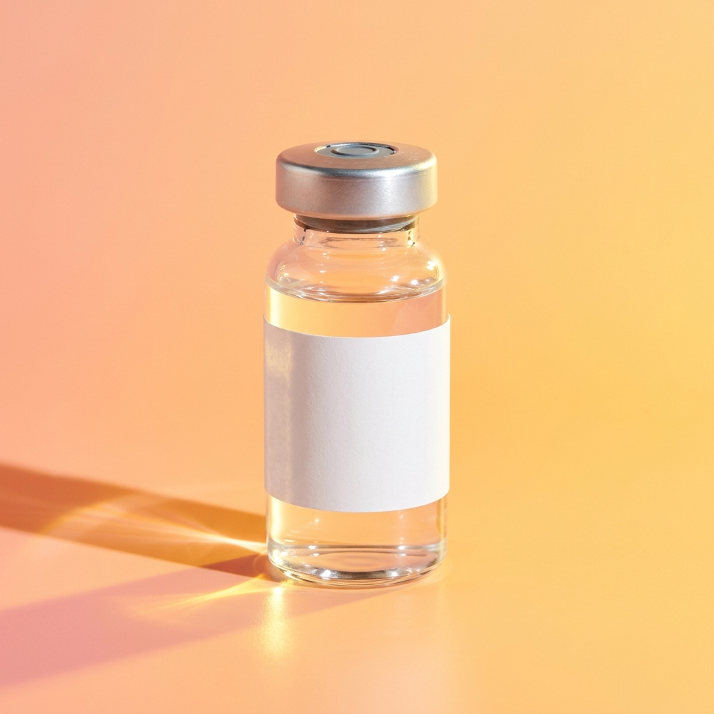 A single small sealed glass vial of clear water